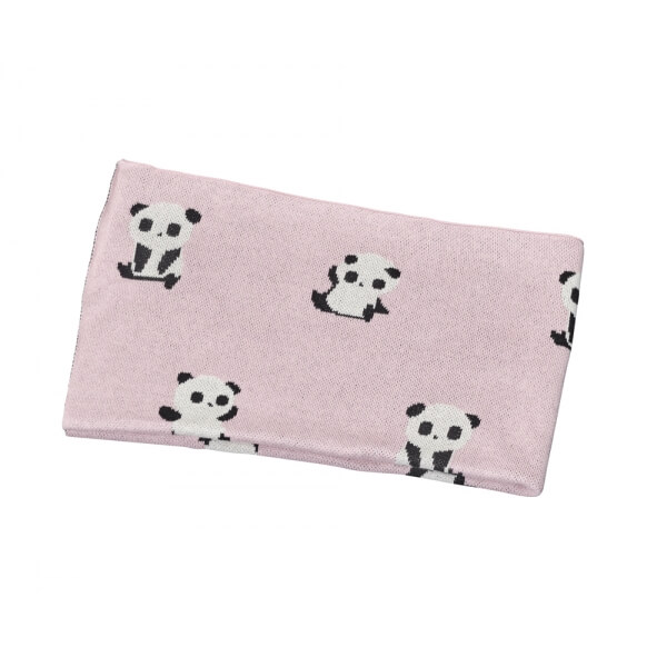 Couverture maille bébé rose Panda Chao Chao