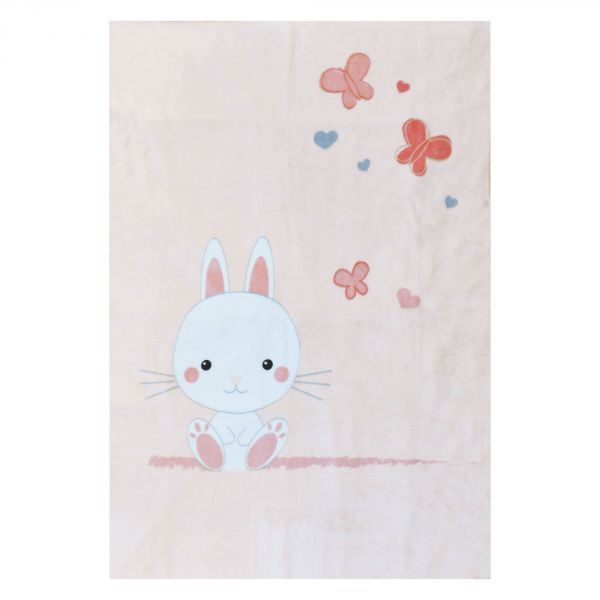 Couverture bébé imprimée 100x140 cm Microdoux Lapinou