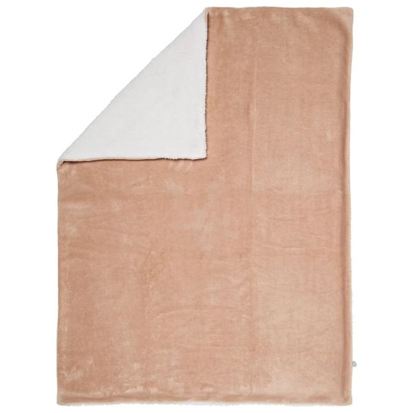 Couverture Bi-matière 75 x 100 cm - Noisette / écru