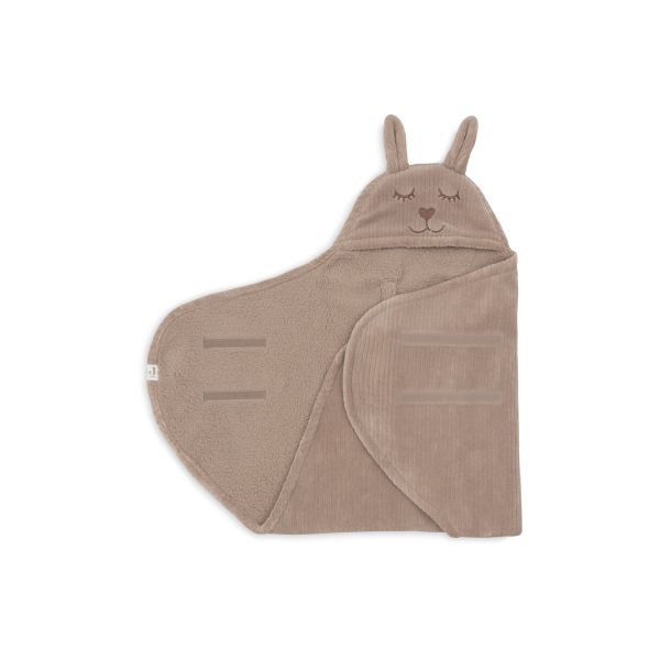 Couverture nomade portefeuille Bunny Cloudy Rib Milky Coffee