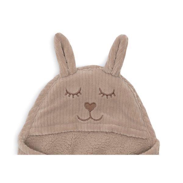 Couverture nomade portefeuille Bunny Cloudy Rib Milky Coffee