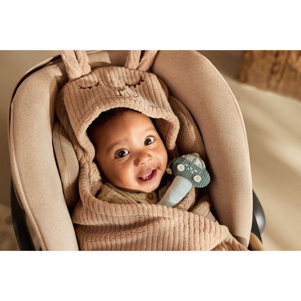 Couverture nomade portefeuille Bunny Cloudy Rib Milky Coffee