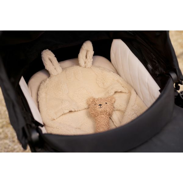 Couverture nomade portefeuille Miffy Jacquard Teddy Sand