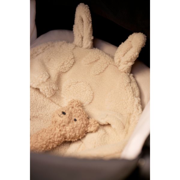 Couverture nomade portefeuille Miffy Jacquard Teddy Sand