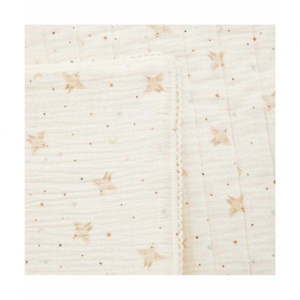 Couverture matelassée 100 x 100 cm Hirondelle Ecru