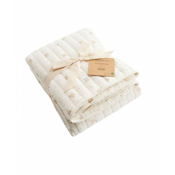 Couverture matelassée 100 x 100 cm Hirondelle Ecru