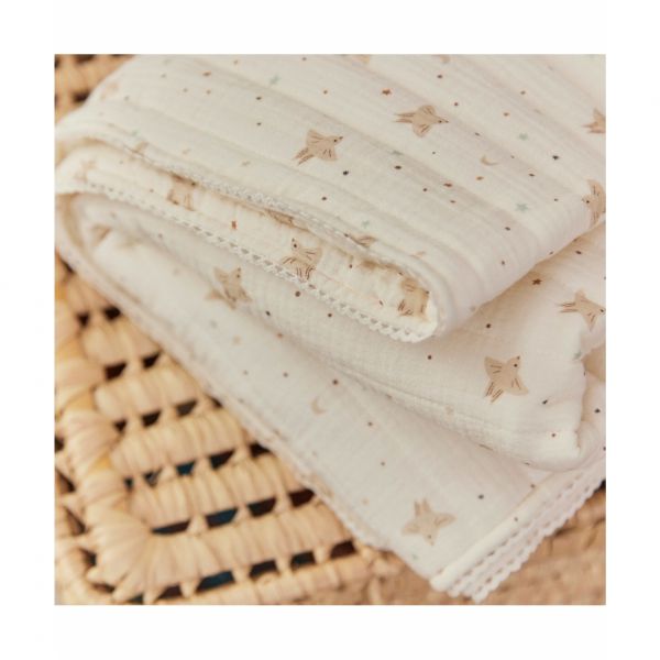 Couverture matelassée 100 x 100 cm Hirondelle Ecru