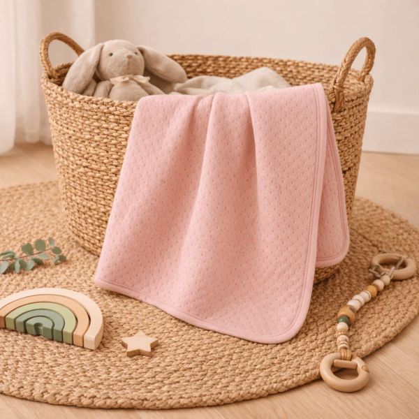 Couverture matelassé 75 x 100 cm - Rose