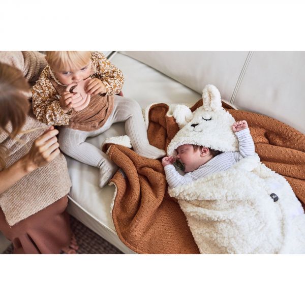 Couverture bébé 100x150 cm Bliss Knit Teddy Caramel