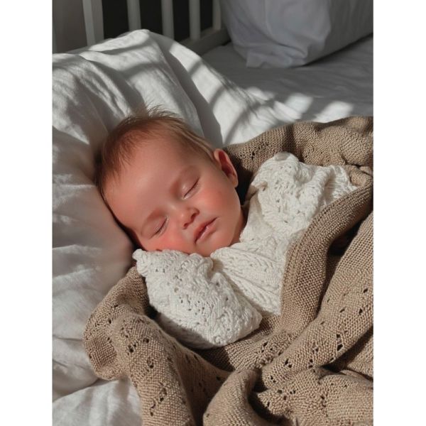 Couverture tricot classic Caramel glacé