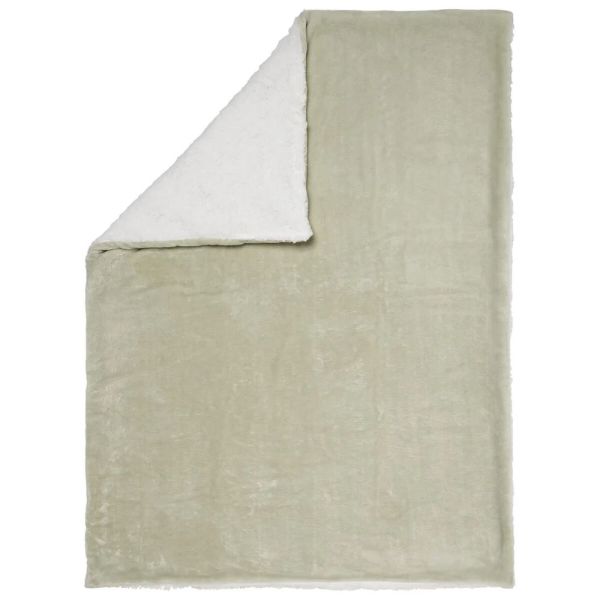 Couverture Bi-matière 75 x 100 cm - vert / écru