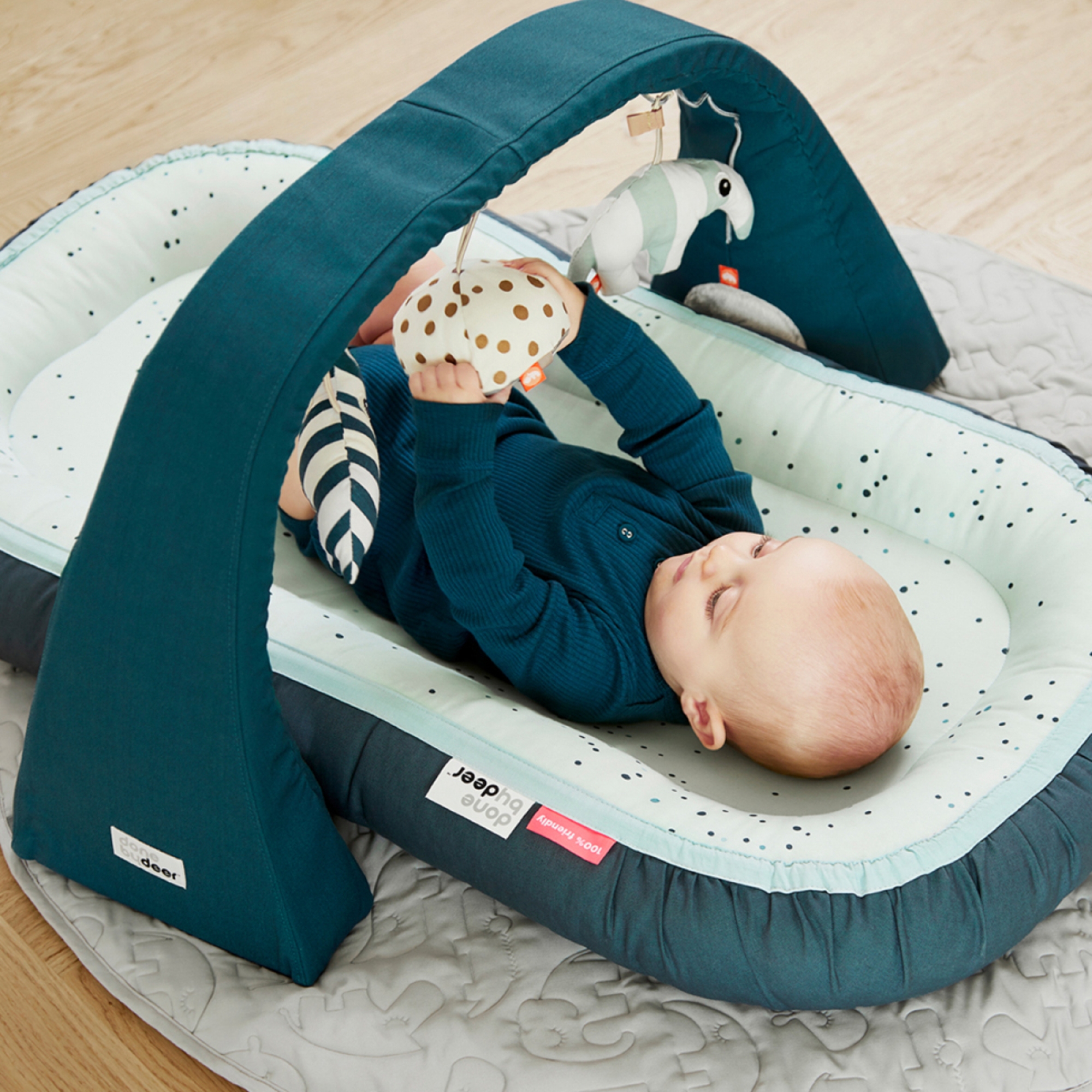 Matelas Cozy Nest plus dreamy dots bleu Made in Bébé