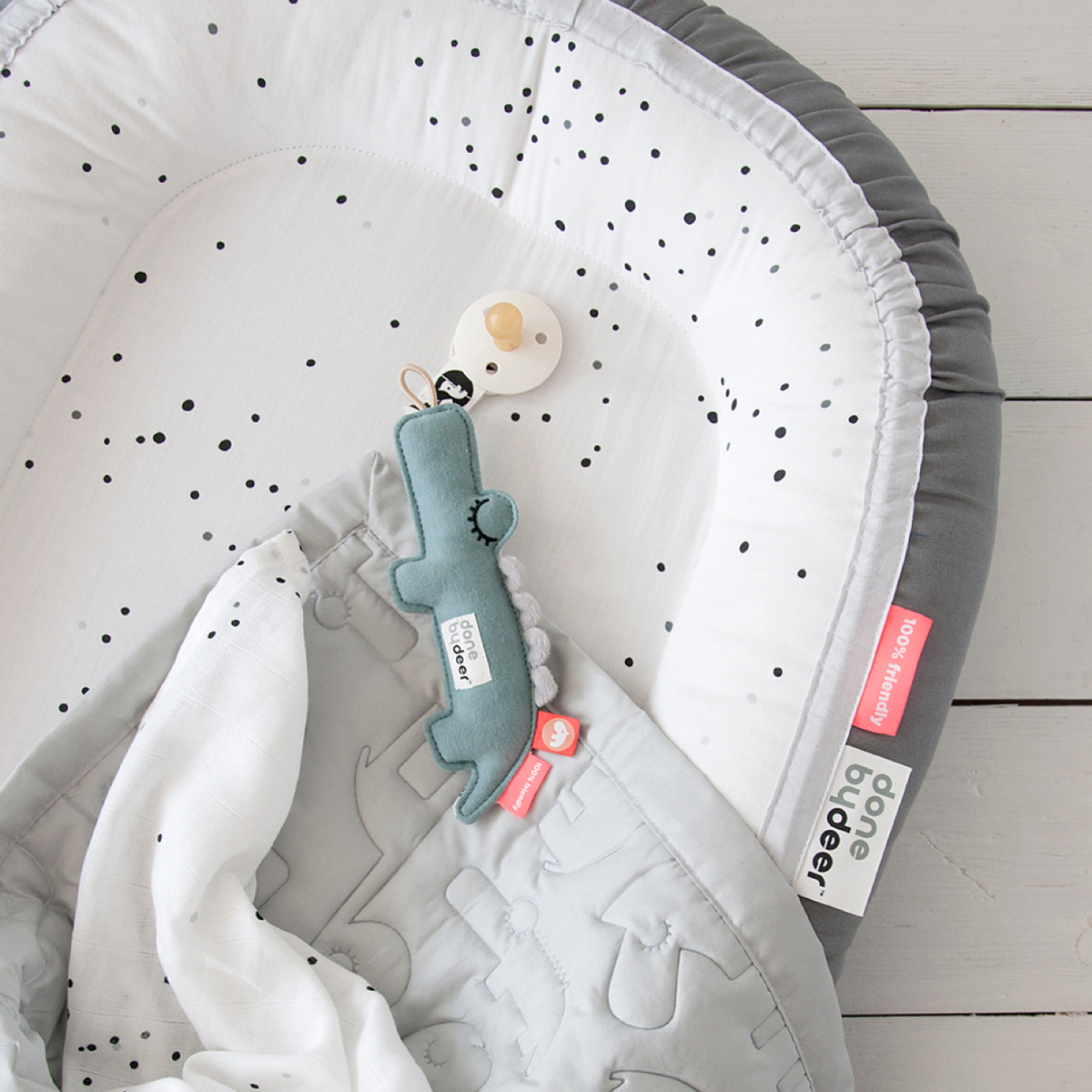 Matelas Cozy Nest plus dream dots gris Made in Bébé