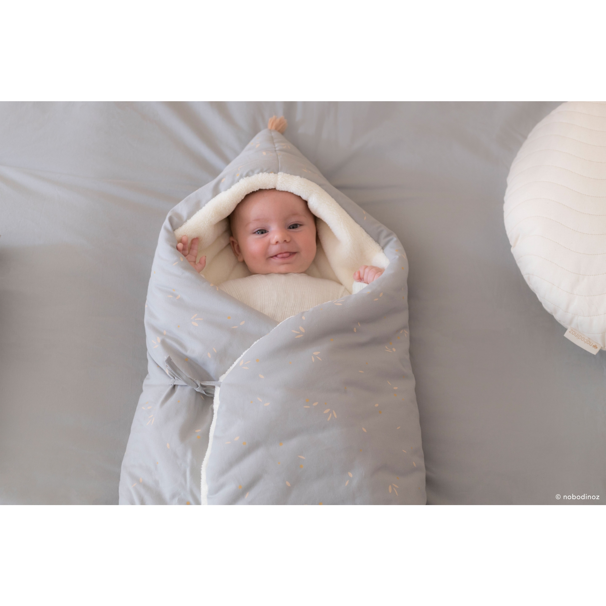 Nid D Ange Coton Bio Cozy 0 3 Mois Willow Soft Blue Made In Bebe
