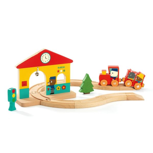 Minitrain avec circuit en bois