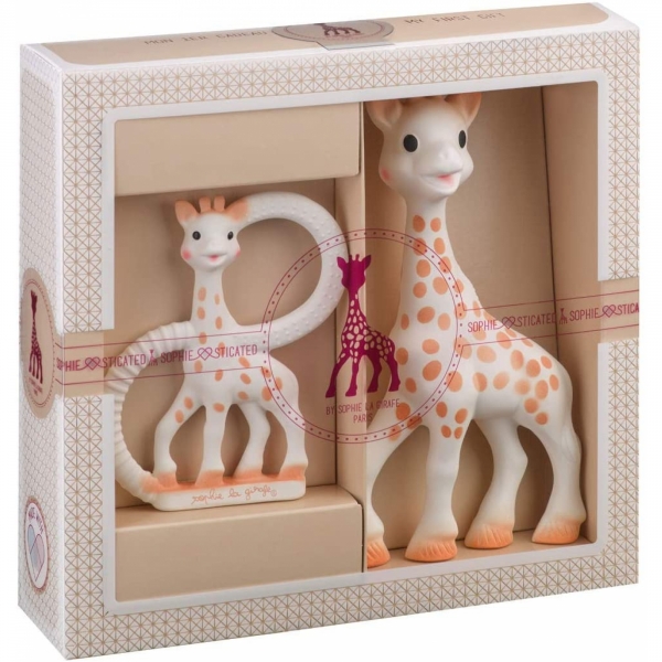 Coffret naissance prêt à offrir Sophie la girafe et anneau de dentition