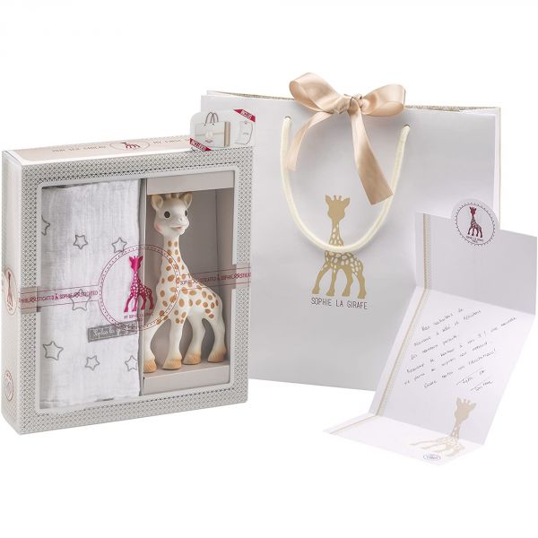 Coffret Sophie la girafe et lange 120 x 120 cm