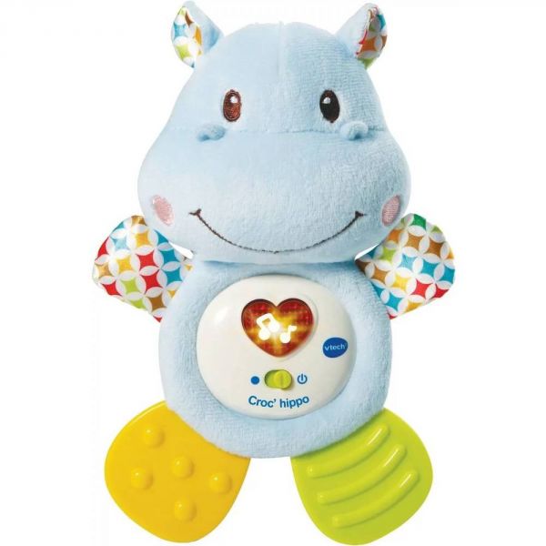 Peluche musicale Croc'hippo bleu