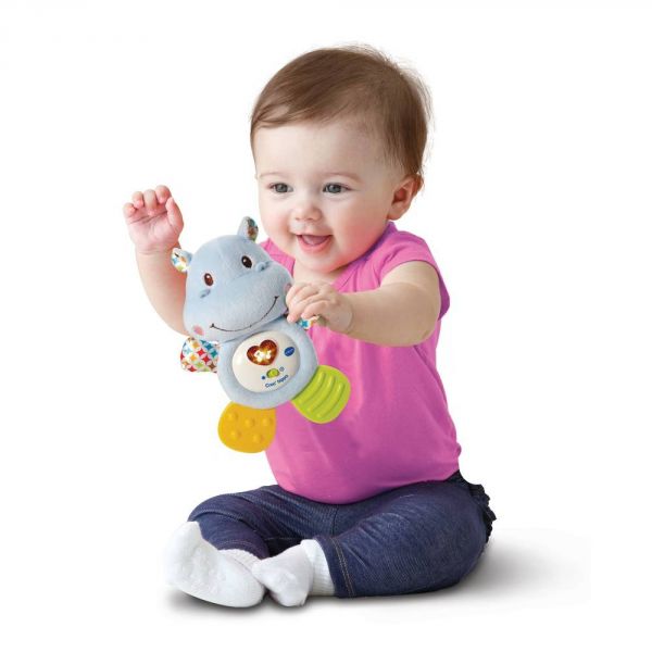 Peluche musicale Croc'hippo bleu