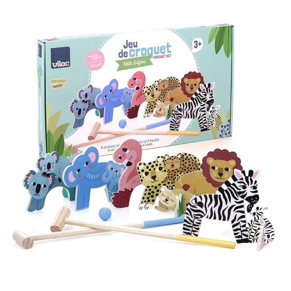 Jeu pour enfant Croquet en bois Animaux petit safari