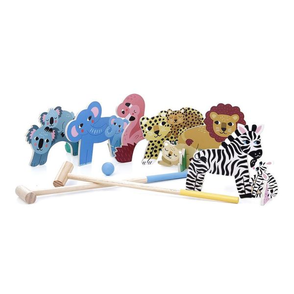Jeu pour enfant Croquet en bois Animaux petit safari