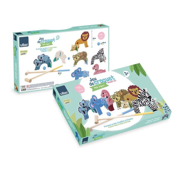 Jeu pour enfant Croquet en bois Animaux petit safari