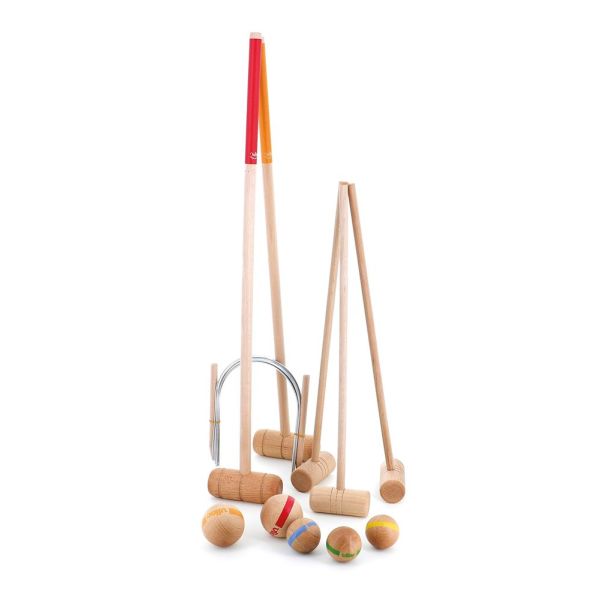 Jeu de croquet en bois familial