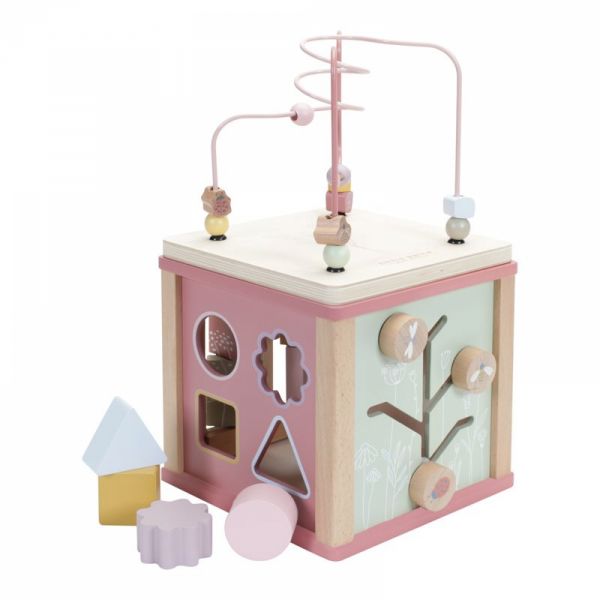 Cube d'activités en bois Flowers