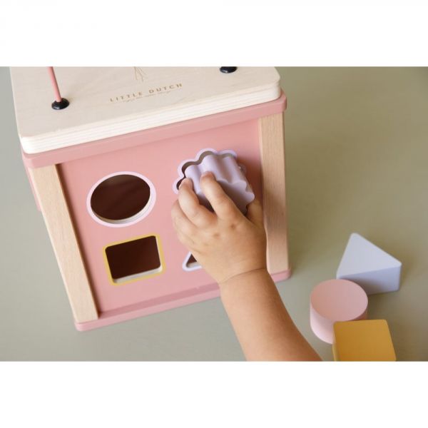 Cube d'activités en bois Flowers