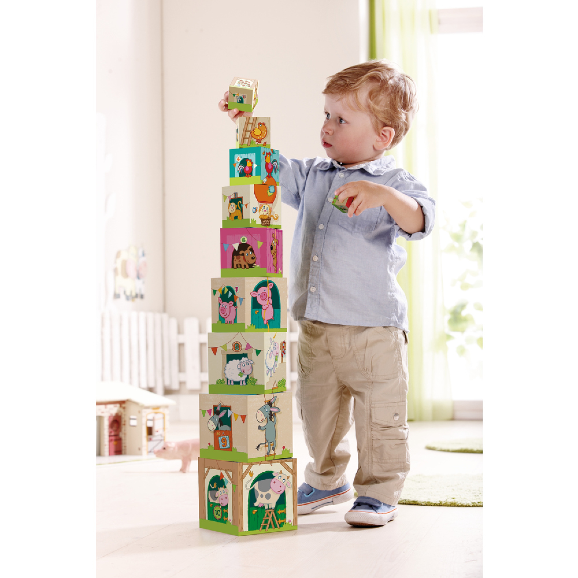 Haba Cubes A Empiler A La Campagne Made In Bebe