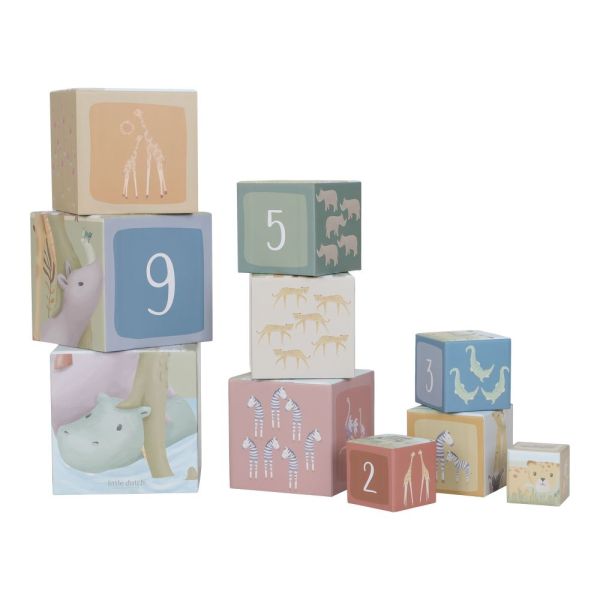 Cubes à empiler en carton - Safari Friends