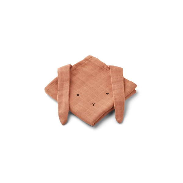 Lot de 2 langes 65x65 cm Rabbit Tuscany Rose