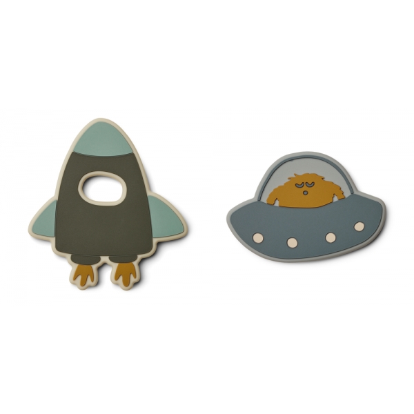 Lot de 2 anneaux de dentition Space Blue Multi Mix