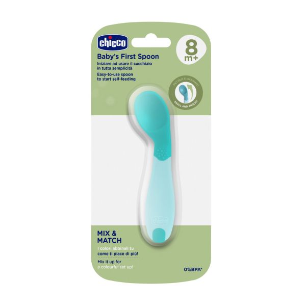 Cuillère coudée bleu