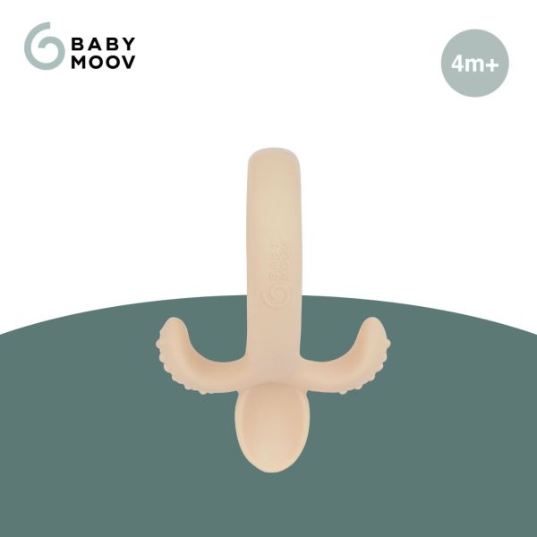 Cuillère de dentition 2 en 1 bébé silicone beige