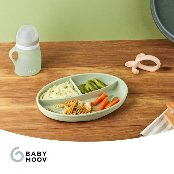 Cuillère de dentition 2 en 1 bébé silicone beige