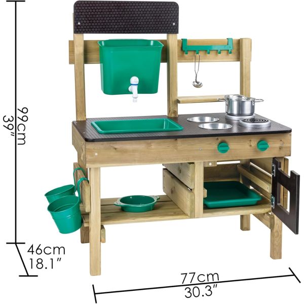 Cuisine extérieure pour enfant en bois et bambou