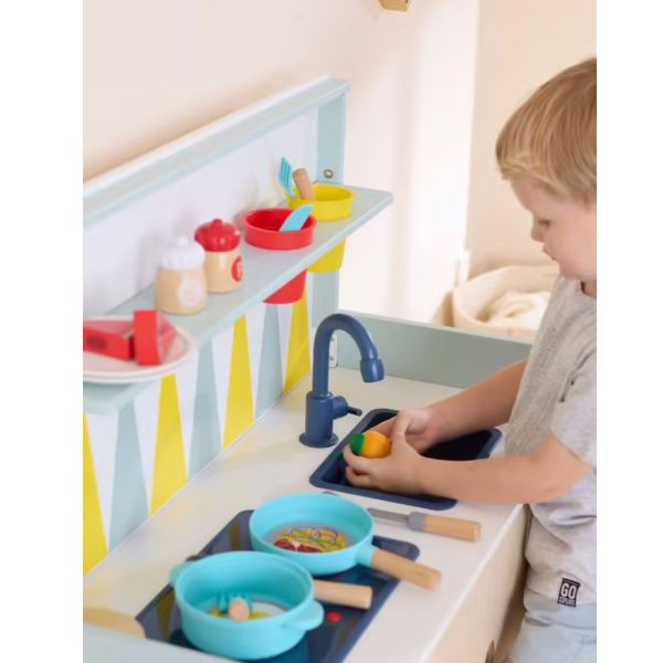 Cuisine équipée pour enfant - meuble bas 2 en 1 en bois