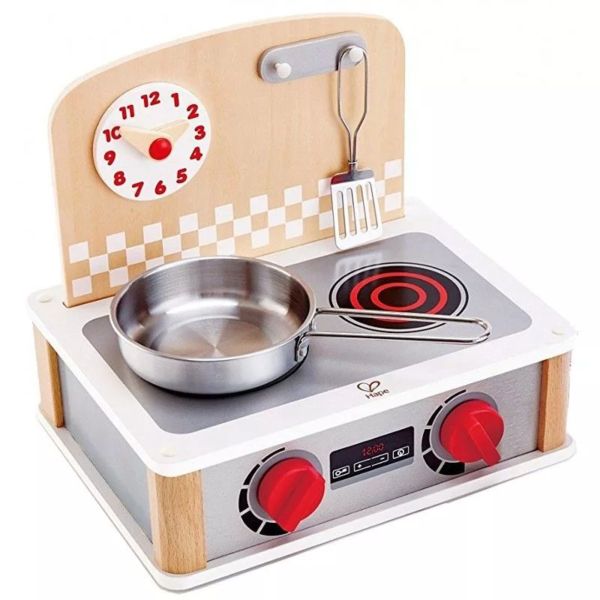 Cuisinière barbecue grill 2-en-1 pour enfant en bois