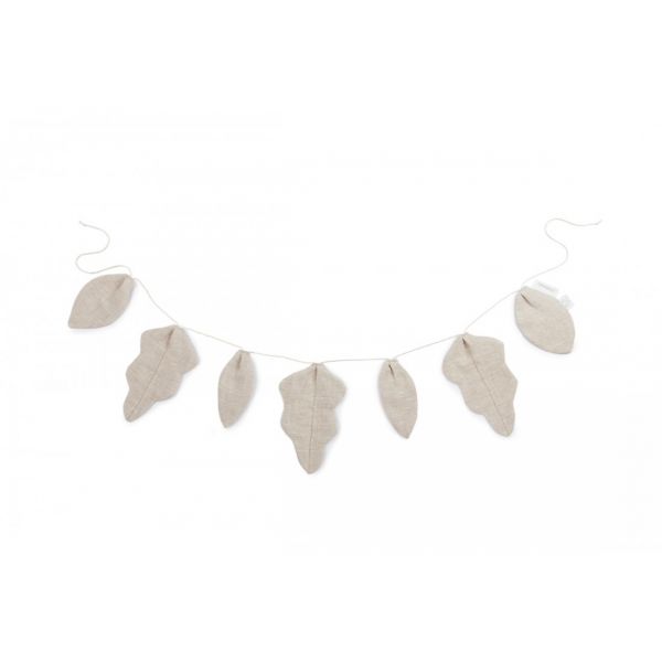 Guirlande décorative feuille Lin Français Beige