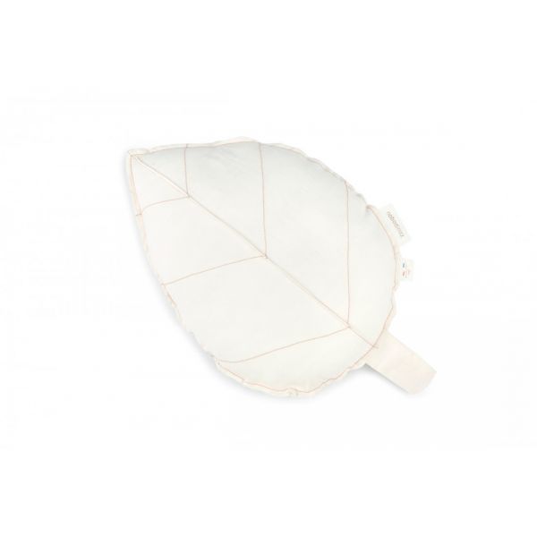 Coussin feuille Lin Français Off White