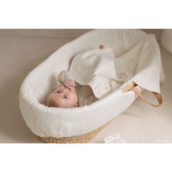 Habillage de couffin 50x80cm Lin Français Off White