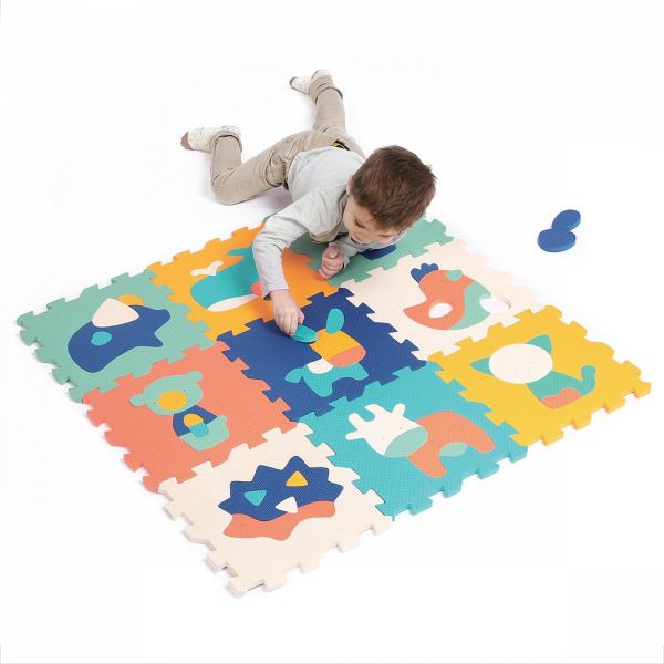 Tapis d'éveil 9 Dalles en mousse Animaux