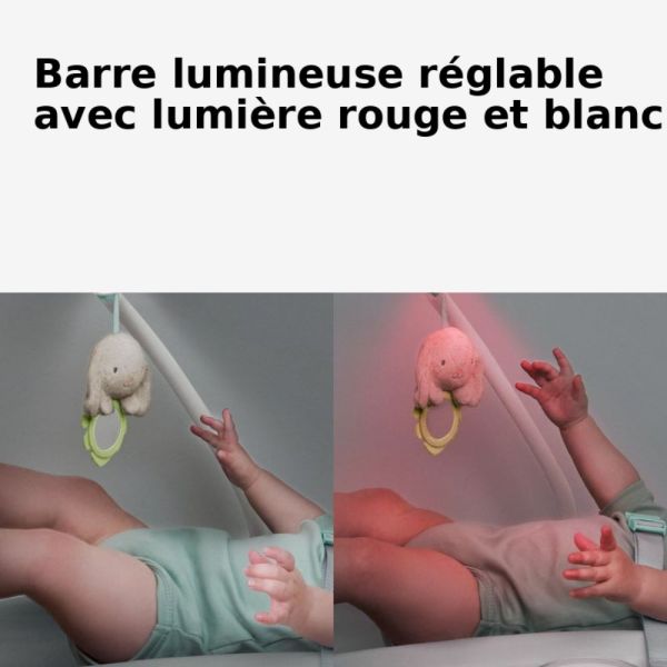Matelas à langer jour et nuit avec barre lumineuse réglable