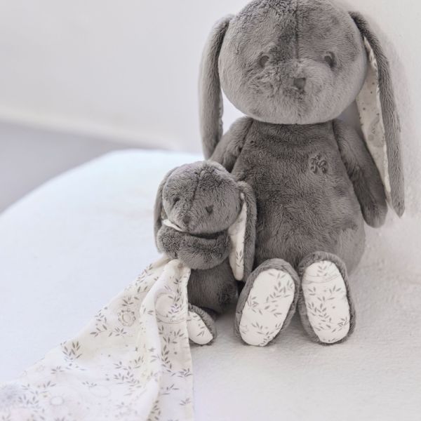 Doudou Augustin le lapin Rêve étoilé Gris