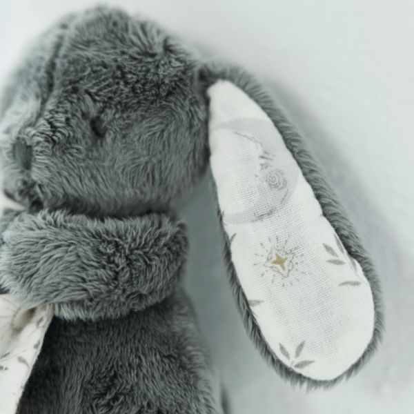 Doudou Augustin le lapin Rêve étoilé Gris