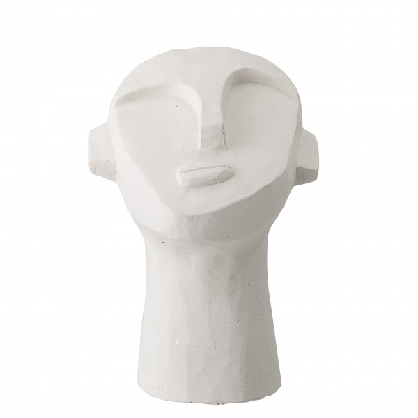 Sculpture Indo en ciment blanc