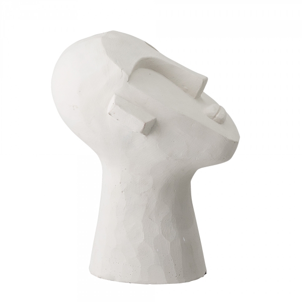 Sculpture Indo en ciment blanc