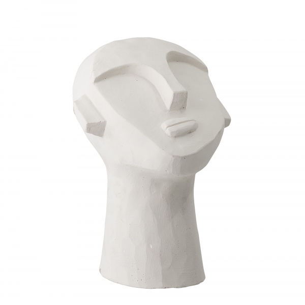 Sculpture Indo en ciment blanc