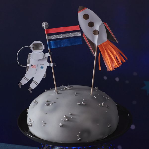 Lot de 2 décoration de gâteaux Espace